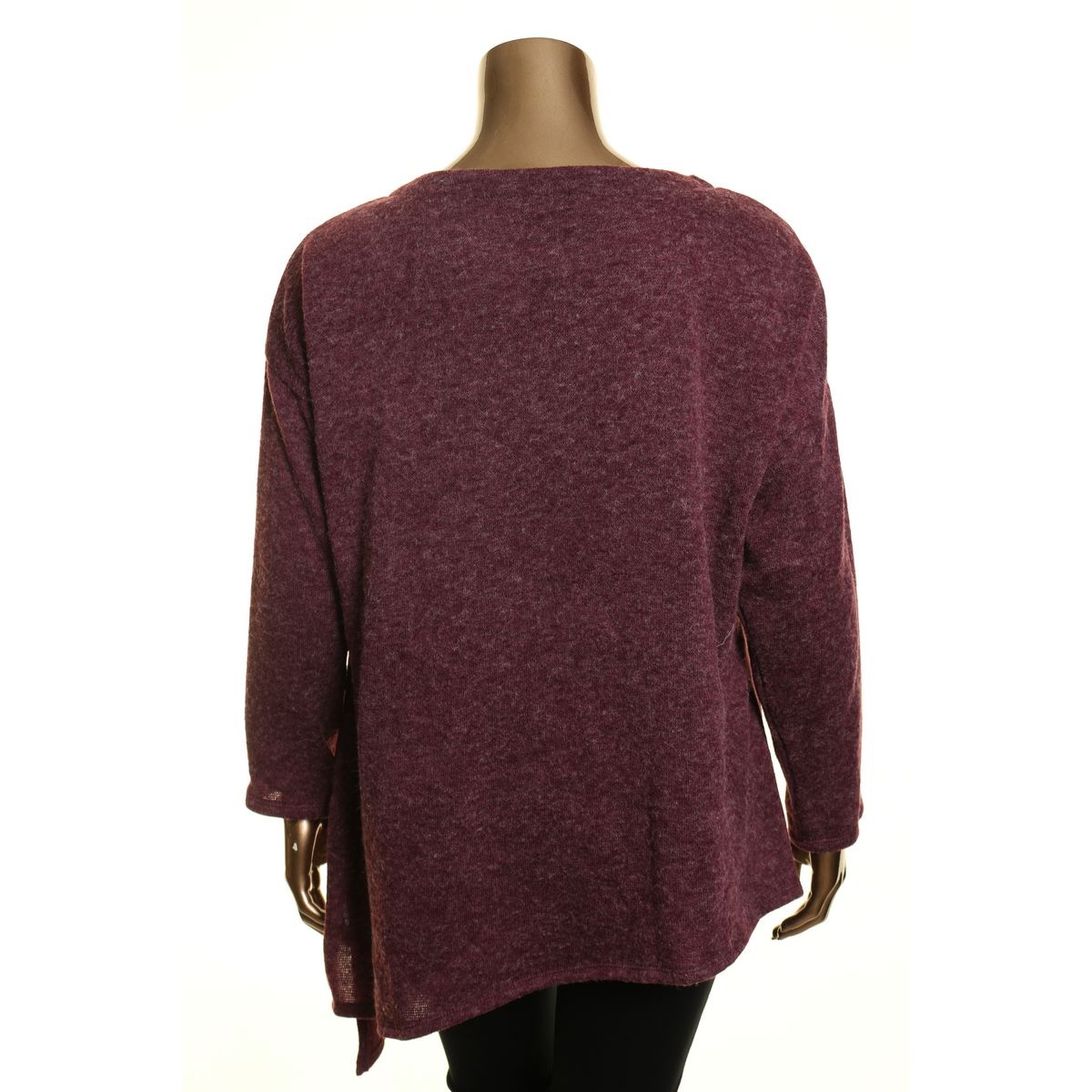 RACHEL ROY NEW Women's Plus Side-zip Asymmetrical-hem Tunic Sweater Top TEDO