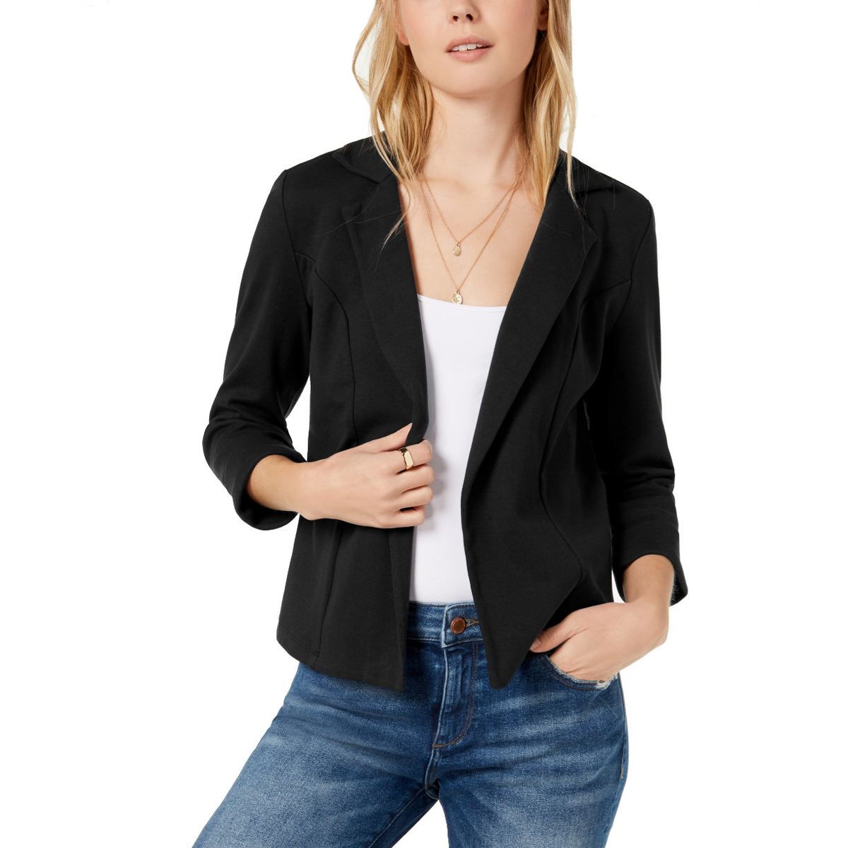 MAISON JULES NUEVA Chaqueta Blazer Prenda para Mujer Mangas 3/4 Tejida Sin Forrar TEDO - Imagen 3 de 6