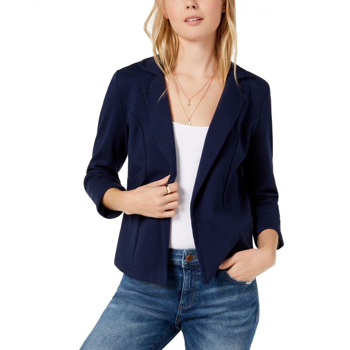 MAISON JULES NUEVA Chaqueta Blazer Prenda para Mujer Mangas 3/4 Tejida Sin Forrar TEDO - Imagen 5 de 6