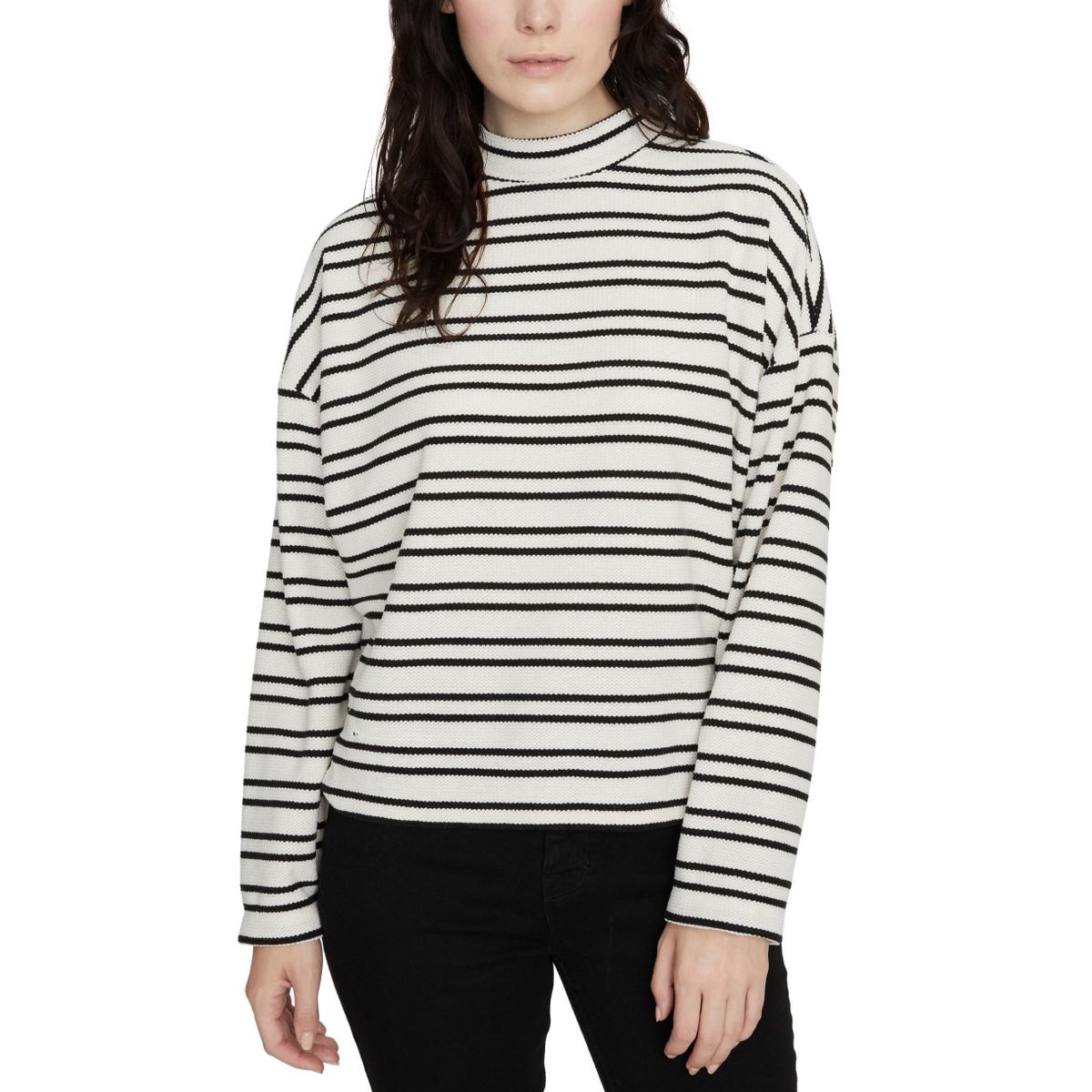 SANCTUARY NEW Women's Stripe Textured Chenille Mock Neck Sweater Top TEDO - Picture 3 of 6