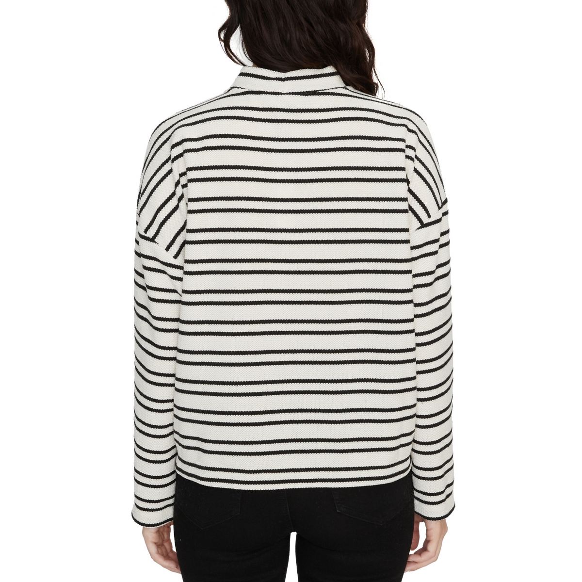 SANCTUARY NEW Women's Stripe Textured Chenille Mock Neck Sweater Top TEDO - Picture 4 of 6