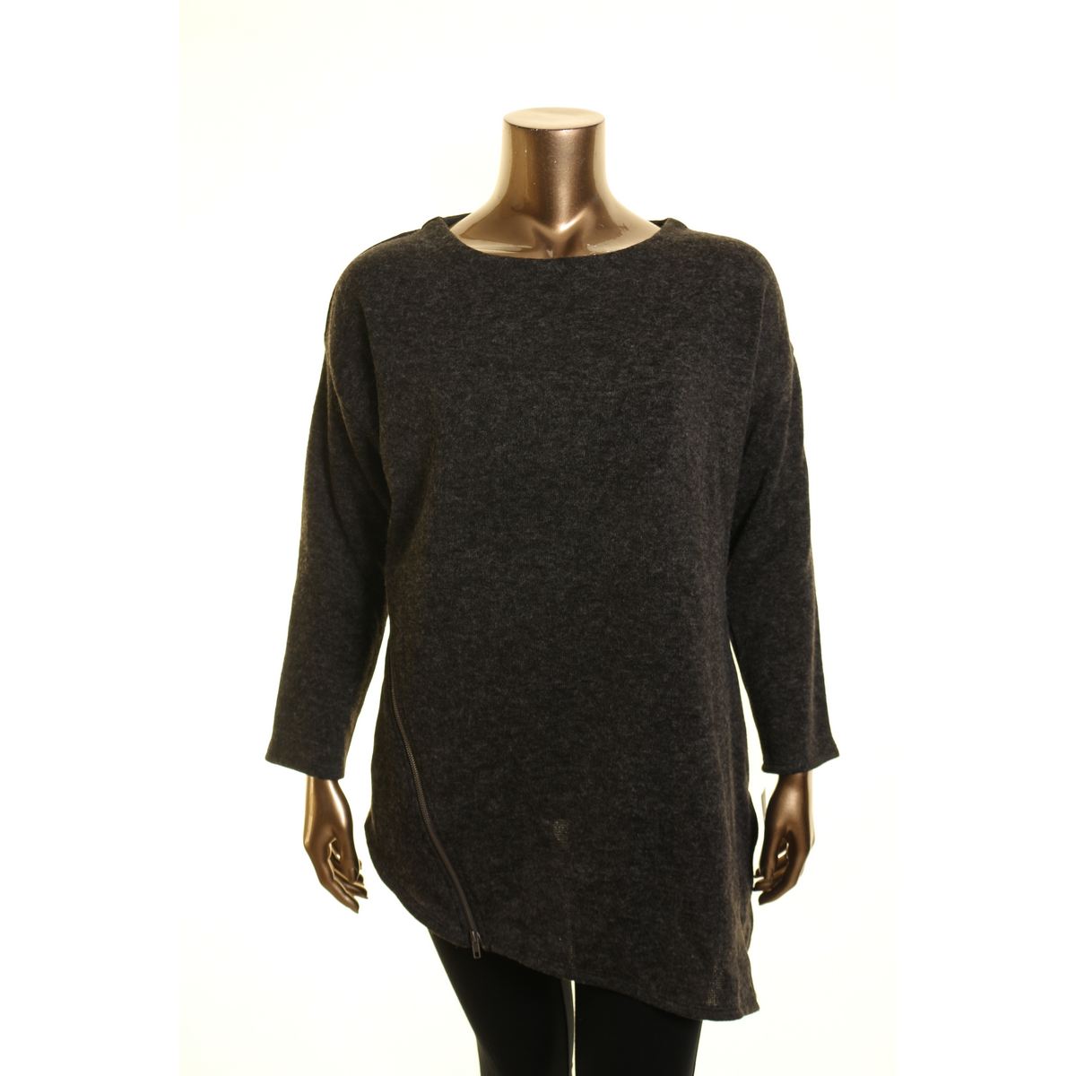 RACHEL ROY NEW Women's Plus Side-zip Asymmetrical-hem Tunic Sweater Top TEDO