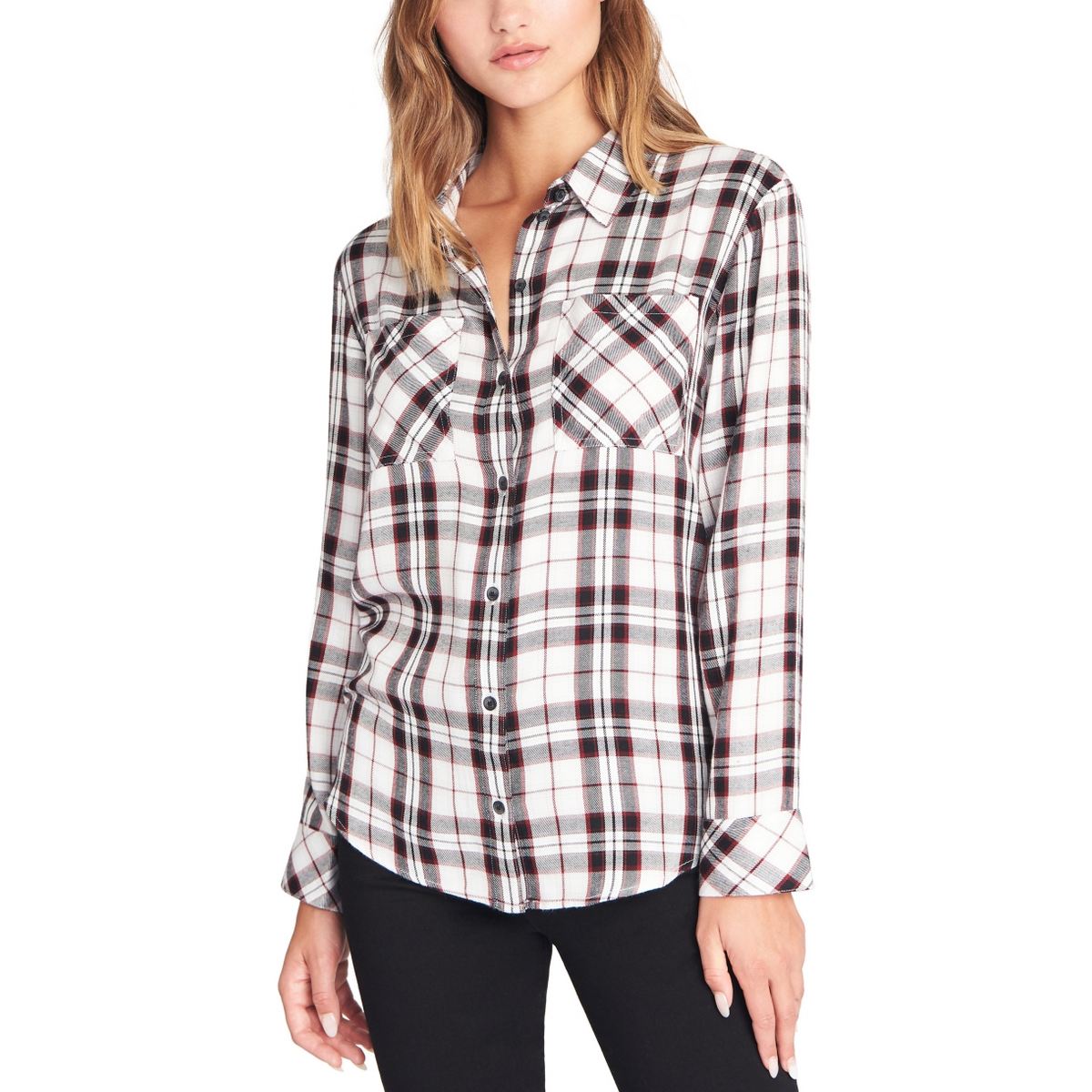 Dirty Flannel Plaid Button-Down Shirt in Multi Combo NWT Wildfox Couture 