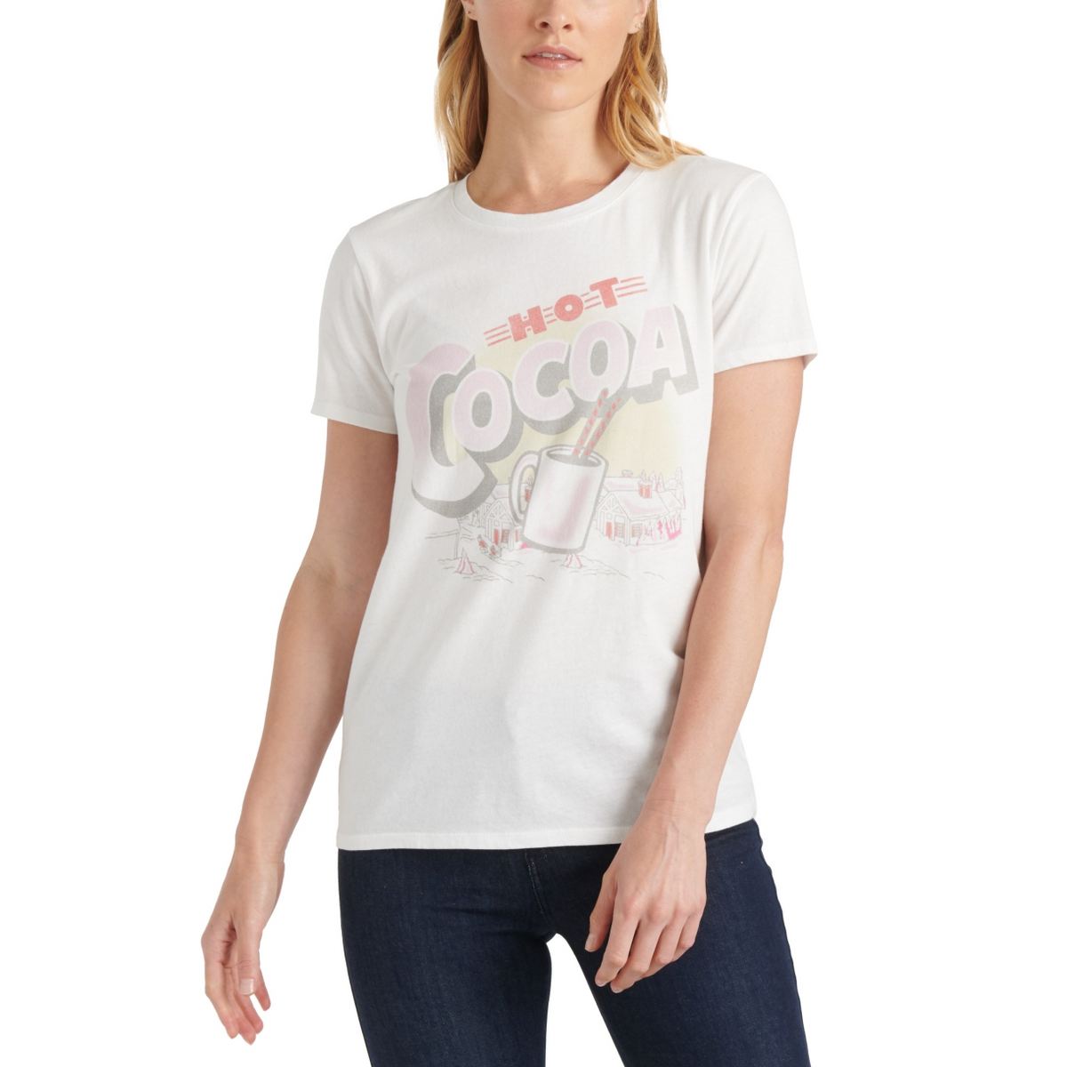 LUCKY BRAND NEW Women's Hot Cocoa Graphic Cotton Casual Shirt Top