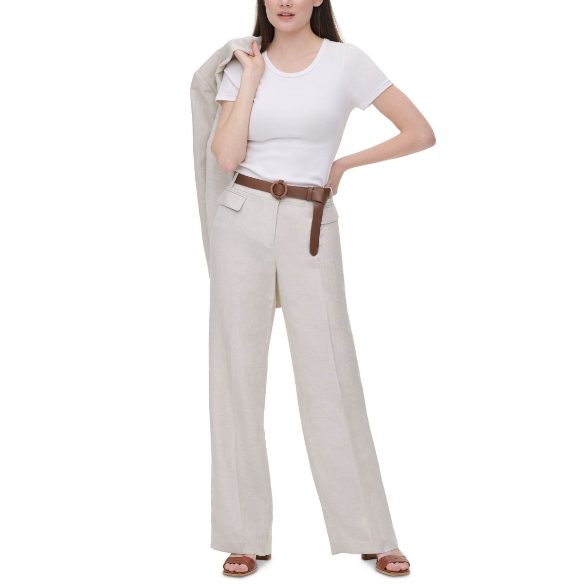 calvin klein linen pants womens