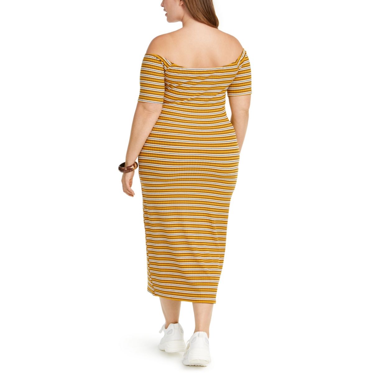 slim fit dress slacks Final Sale Plus Size Gown in Gold Foil Fabric with Side Slit